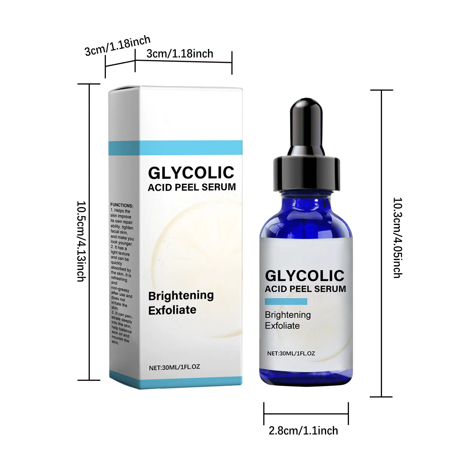 1/2/5pcs Glycolic Peel Serum Facial Care Serum Improve Skin Moderate Ability Light Texture Penetrate Deeply Into The Skin 30ml