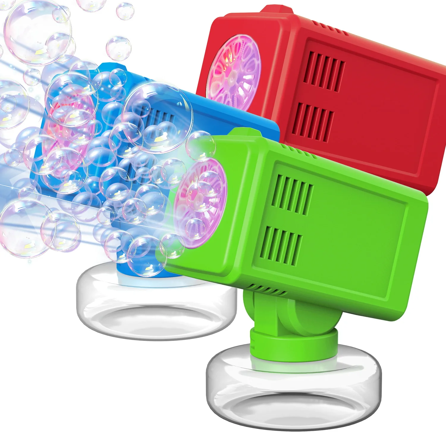 床置き型ライト付きシャボン玉マシンおもちゃ 結婚式小道具 子供のホリデーギフト 電池不要 シャボン玉水なし