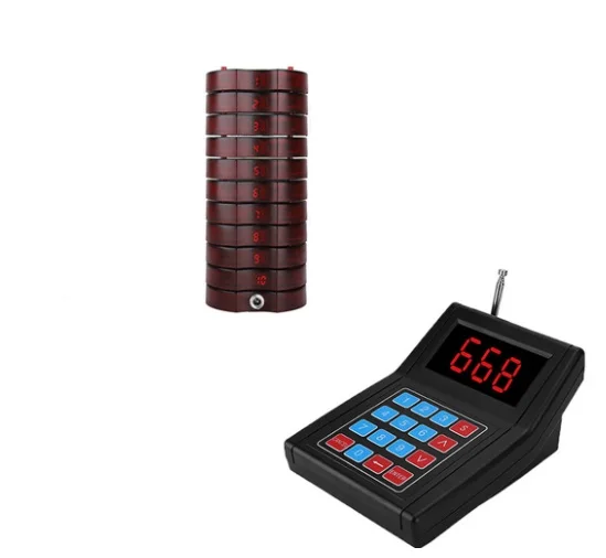 

New Arrival Wireless Restaurant Guest Table Vibrating Call Button Waiter Buzzer Service Calling System Coaster Pager