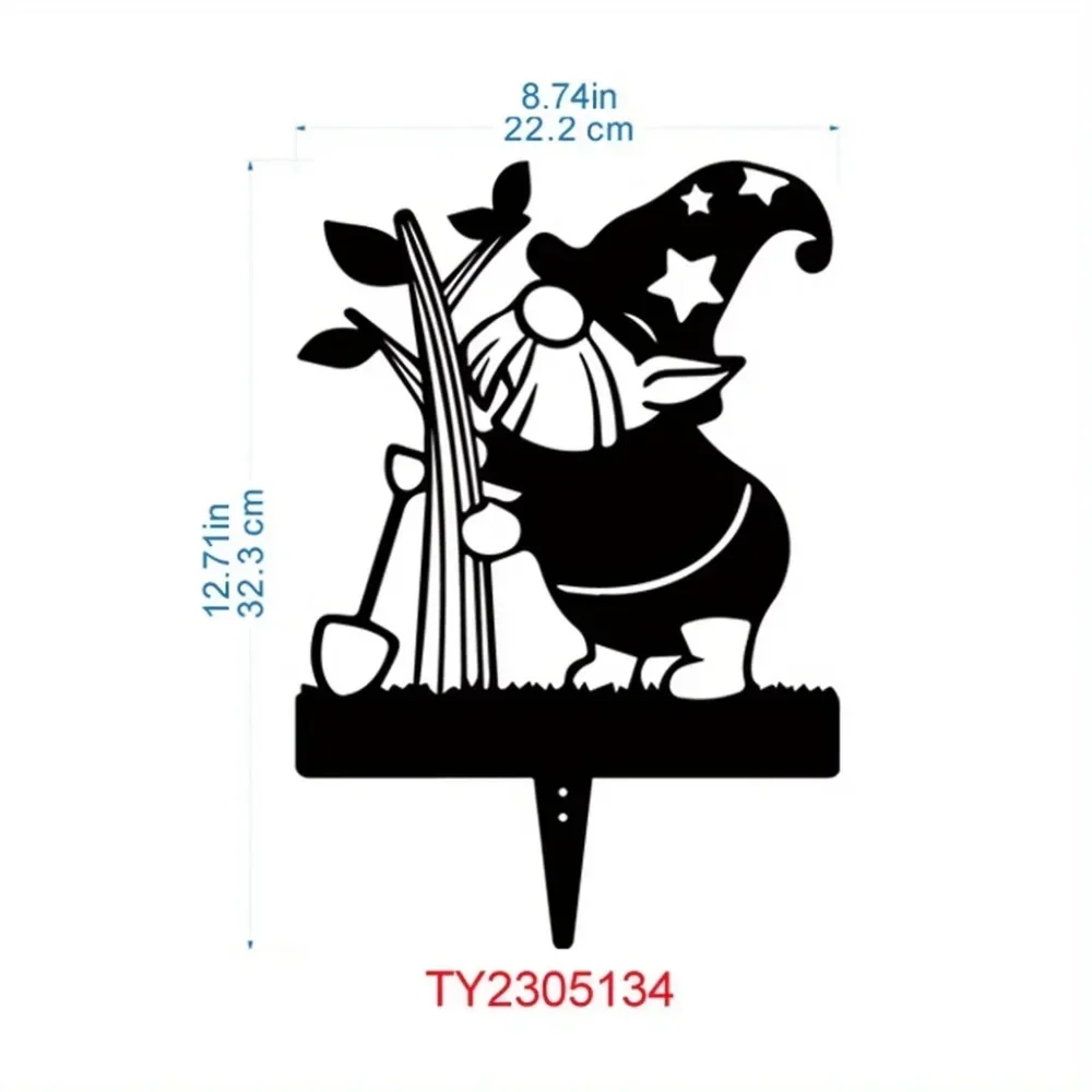 1pc Fascinating Metal Gnome Decoration - An Outdoor Metal Yard Sign for Gardening Decor. Let These Metal Gnomes Mesmerize