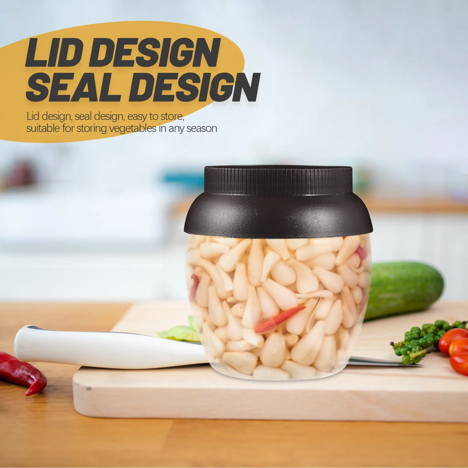 

4Pcs Pickle Fermentation Jar Airtight Clear Storage Jars Multi-Function Wide Mouth Reusable Plastic Container Kimchi Pickle Tool