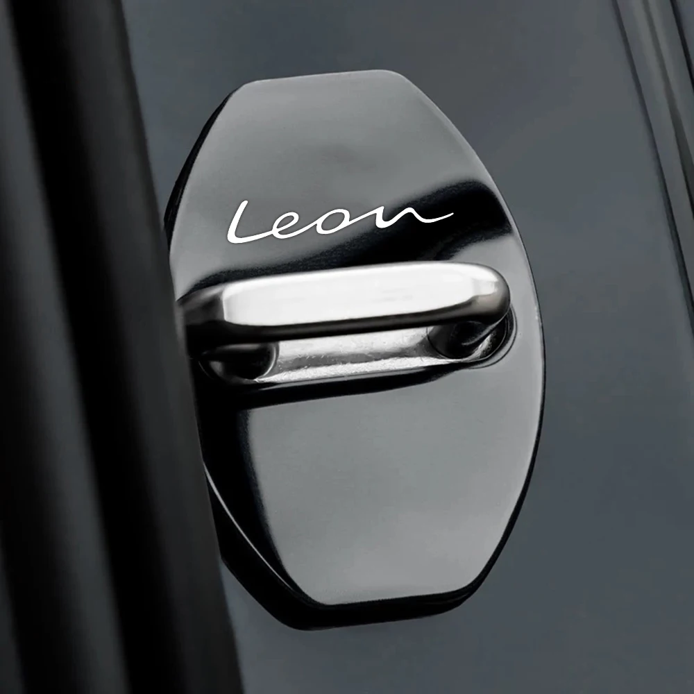 4 個車のドアロックバックル保護カバー防錆防水シートレオンカースタイリング車のドアロックカバーアクセサリー