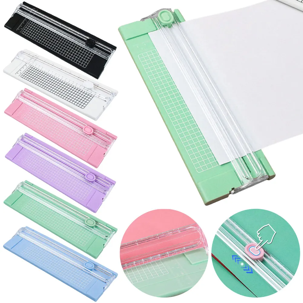 

Photo Labels Paper Cutting Tool Scrapbook Cutting Mat Machine with Pull-out Ruler Small A4 Paper Cutting Machine Office Supplies