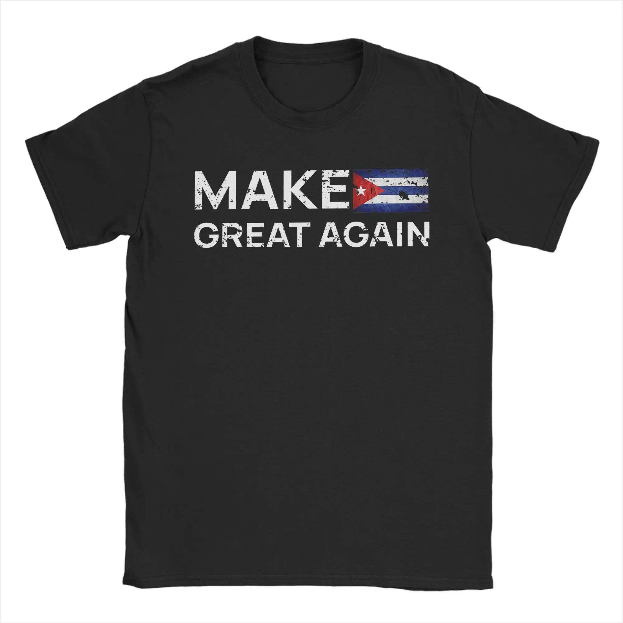 Oversized T-Shirt Bandera Cubana Make Cuba Great Again Cotton T-Shirts Novelty Tshirt for Male Y2K Casual Short Sleeve Clothing