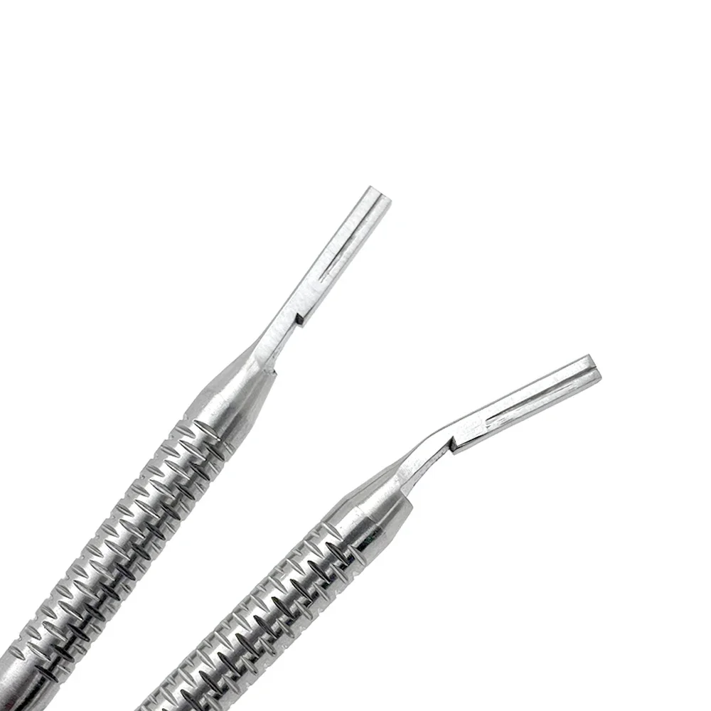 Poignée de scalpel dentaire n°3-poignée de lame incurvée/droite en acier inoxydable pour instruments de chirurgie dentaire