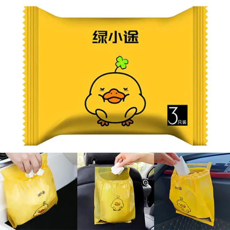 Adhesive Car Trash Bag Disposable Car Interior Hanging Multi-Functional Clean Bag Small Plastic Bag Car Garbage Bin