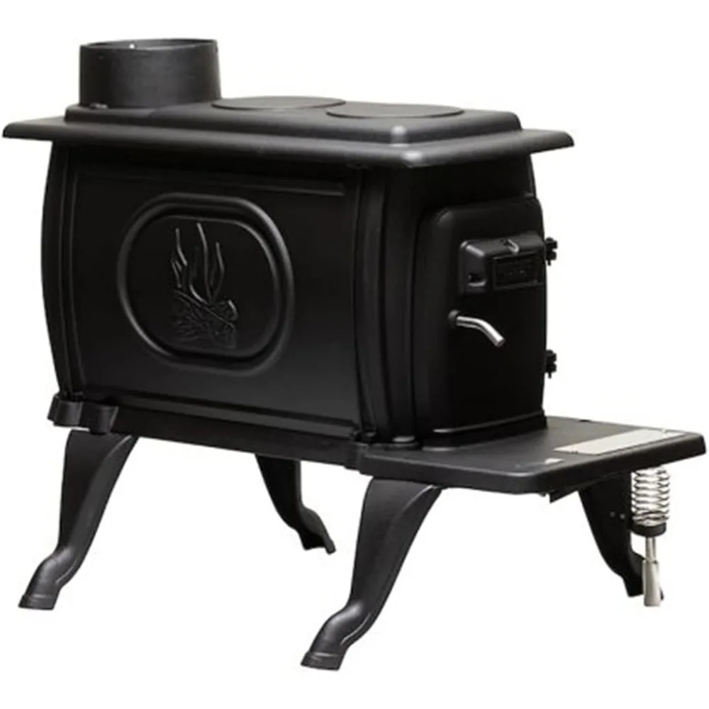 Company Cast Iron Wood Stove with Cool Touch Safety Handle, Heats up to 54,000 BTUs