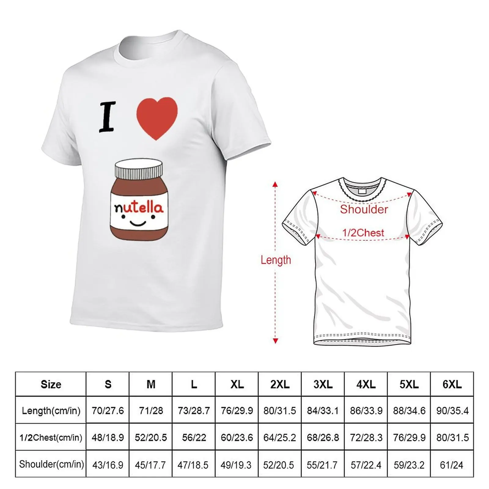I LOVE NUTELLA T-Shirt graphic t shirts for man t shirt for man T-Shirt