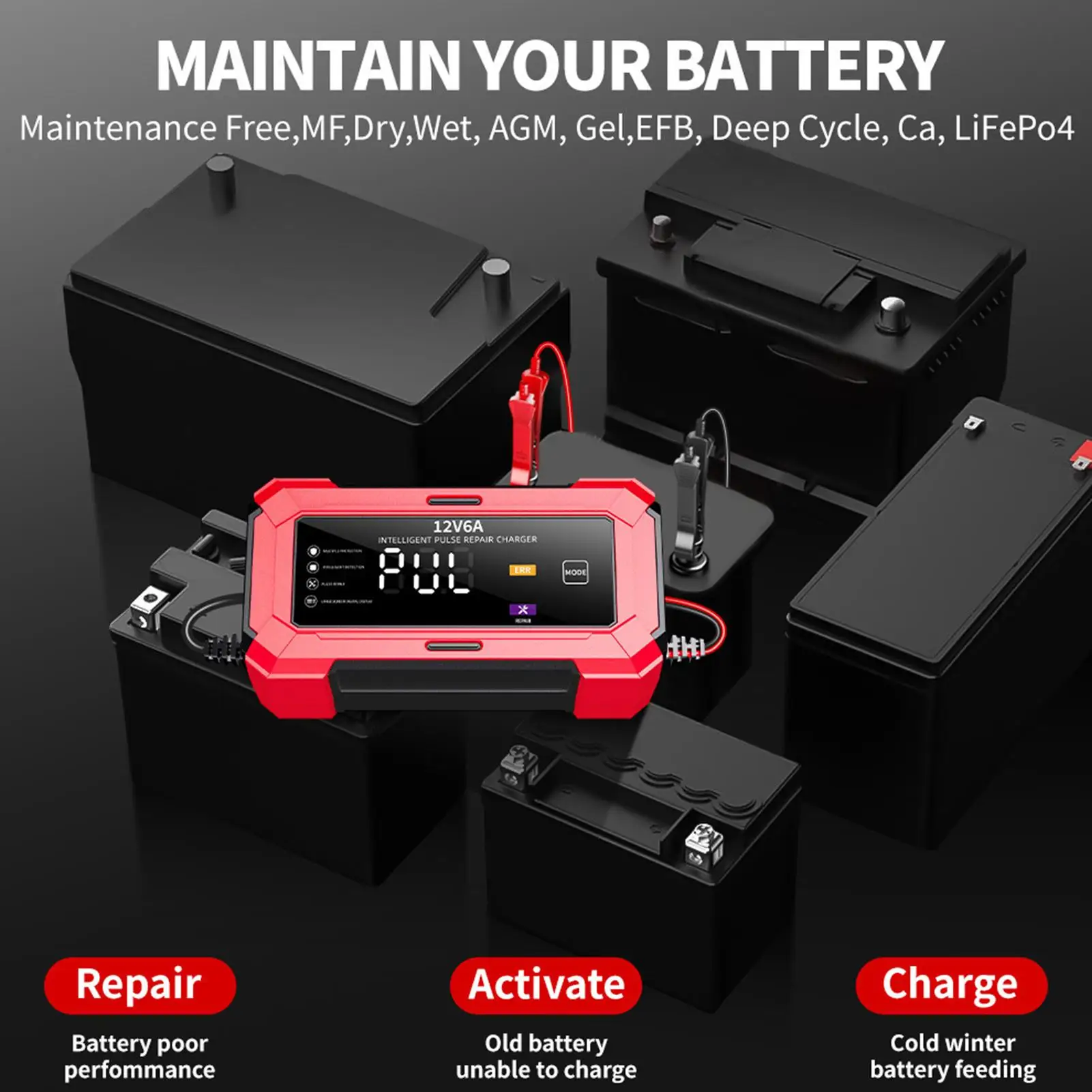 

Автомобильное зарядное устройство 12 В, зарядное устройство для аккумулятора мотоцикла, быстрая зарядка, автомобильный поддержатель для путешествий, морской ежедневный уход