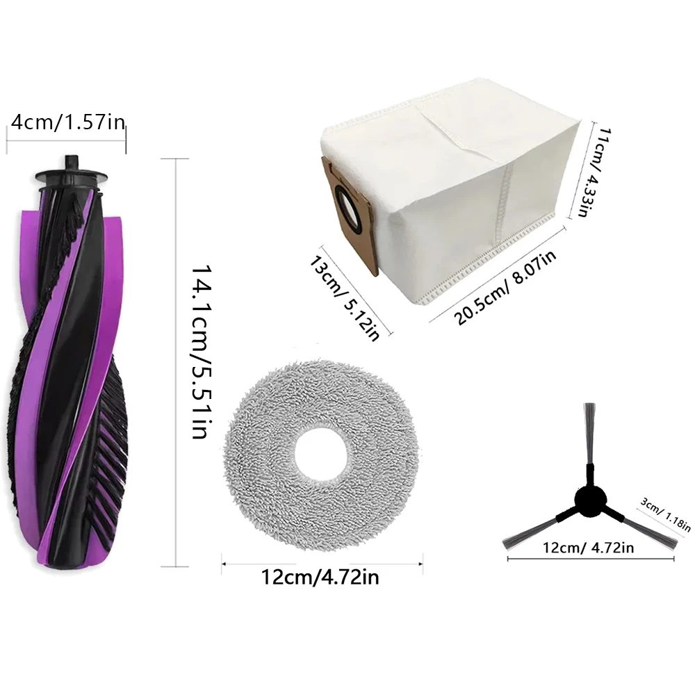 مجموعة ملحقات للمكنسة الكهربائية الروبوتية JONR P20 PRO، قطع غيار كيس الغبار من القماش لمرشح Hepa للفرشاة الجانبية الرئيسية
