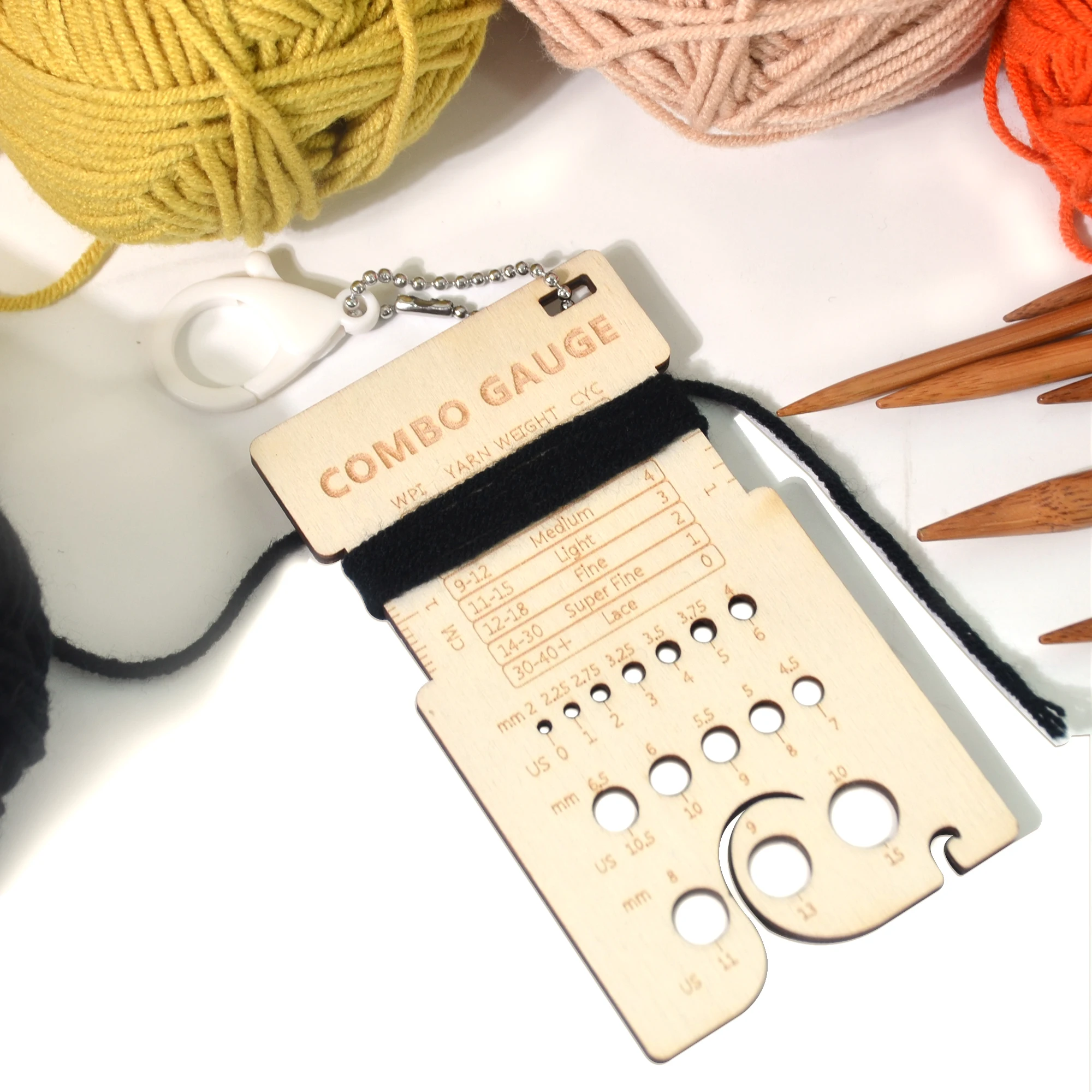 1PC knitting needle gauge sock blockers sock ruler Crochet hooks size weaving needle measuring acrylic Handicraft Beginner wood