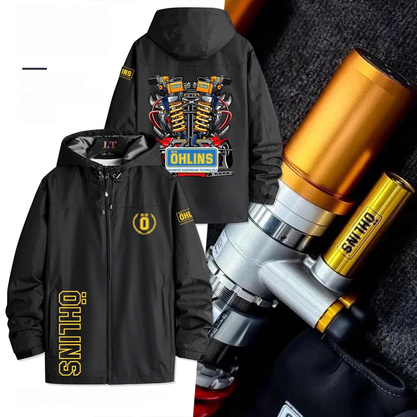 

Мотоциклетная одежда OHLINS: Мужская куртка-фуфайка из полиэфирного волокна для мотогонок