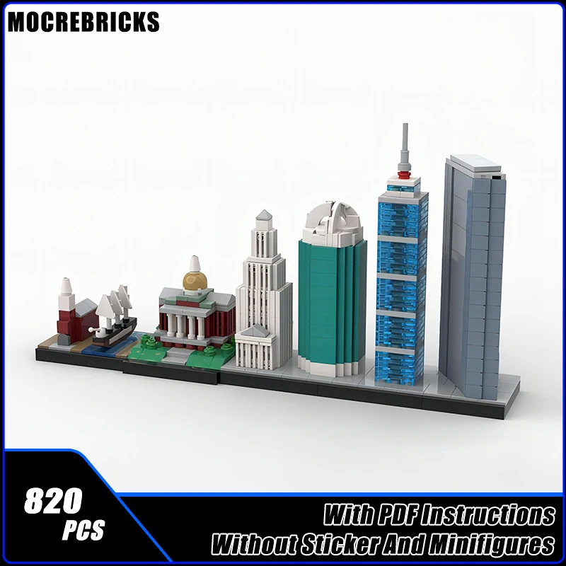 

820PCS Famous Urban Street View Boston Skyline Architecture Model Building Blocks Sets Tower Edifice Bricks Assembly Toys Gifts