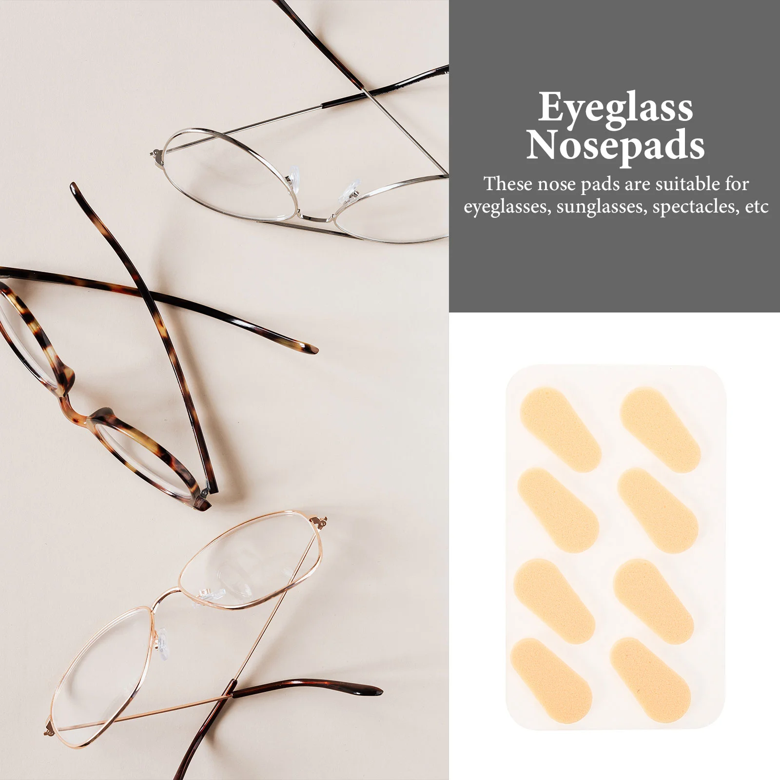 Adhesive Nose Pads for Glasses Self Eyeglass Increased Replacement Glassessunglasses Beige Anti-Slip