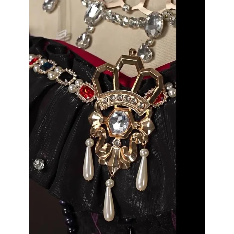 Identity V Mary Bloody Queen falsa esperanza Cosplay disfraz peluca corona guante pendiente pelo blanco tocado collar broche Accesorios