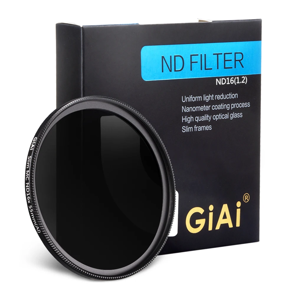 GiAi PRO MC ND Filter ND8 ND16 37mm 40.5mm 43mm 46mm 49mm 52mm 55mm 58mm 62mm 67mm 72mm 77mm 82mm 95mm For DSLR Camera Lens