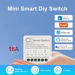 CBE 16A Mini Wifi DIY Light Switch Module 2-way Control Work With eWelink Smart Home Alexa Google Home Assistant Yandex Salute