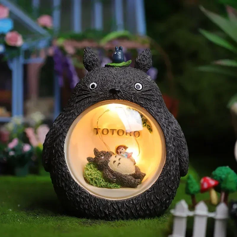 Totoro LED ضوء الليل الكرتون ستار ضوء البطارية لغرفة النوم جو ياباني الجدول زينة زخرفية ضوء الأطفال هدية #5
