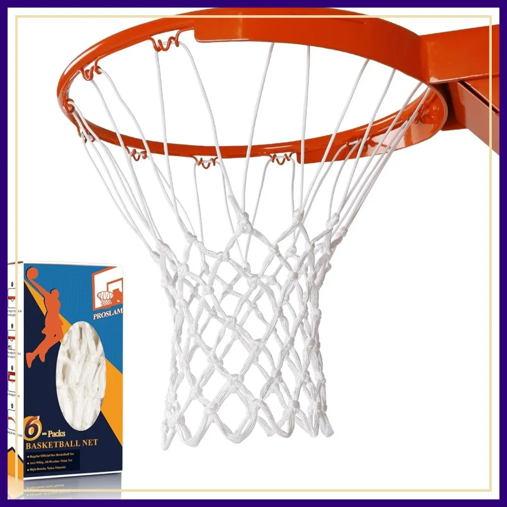 

Nylon Basketball Net Replacement, 60-Line Heavy Duty, Anti-Whip, All Weather, Fits 12-Loop Rims
