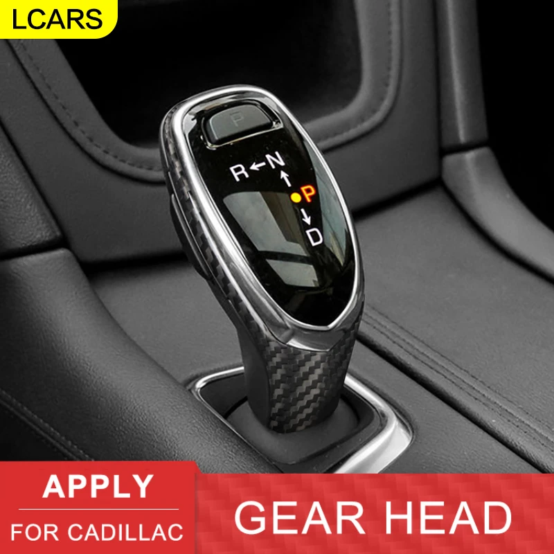 

LCARS-Carbon Fiber Gear Head Front Sticker, New Car Interior Products, Suitable for Cadillac XT5 2016-2018