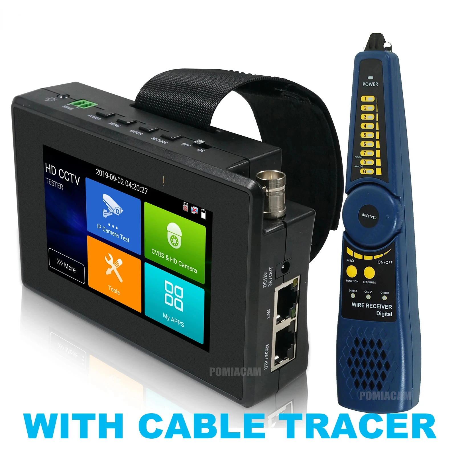 5-In-1 Ipc Cctv Tester 4 Inch 8mp Tvi Ahd Cvi Analoge Test & 4K H.265 Ip Camera Teste Met Kabel Tracer Poe/Ip Monitor Ipc1800sn