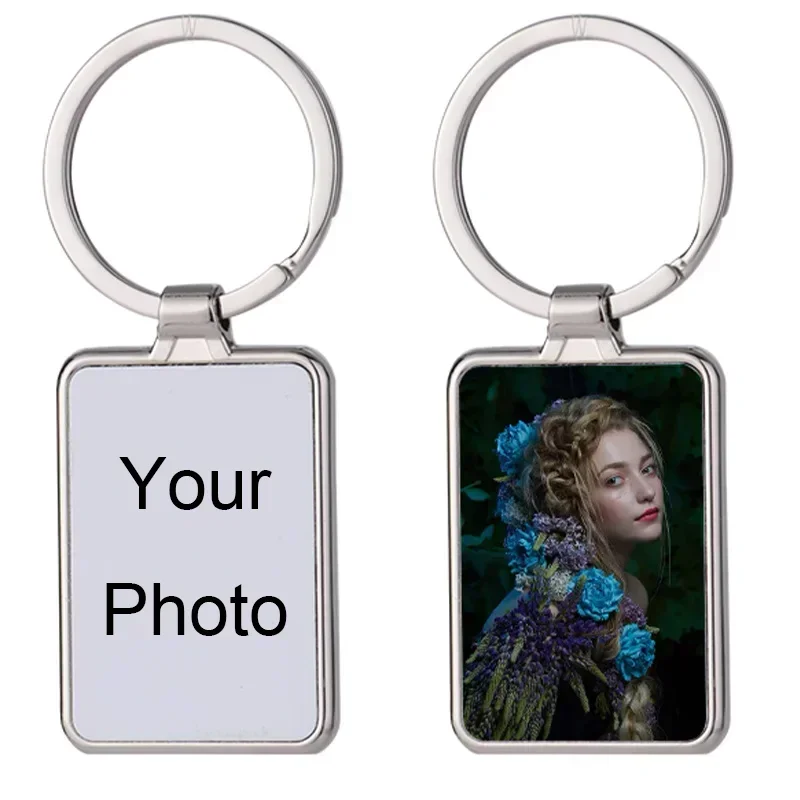 Personalized Photo Keychain for Couple Gift Custom Sublimation Color Picture Keyrings Present Keys Tags Car Key Chain for Family