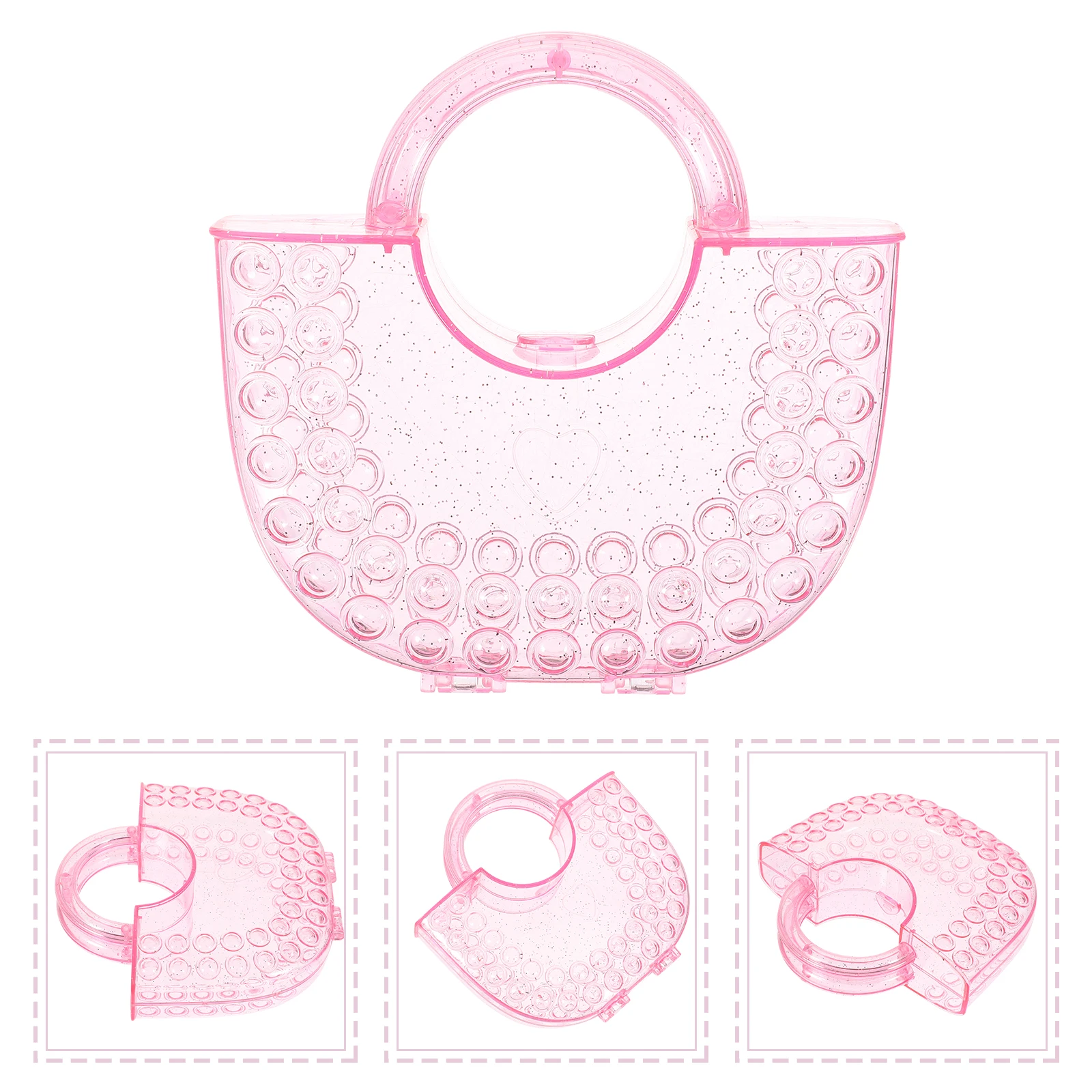 

Adorable Plastic Handbag Cute Diy Jewelry Organizer Coin Purse Clear Cute Bag Craft Making Lovely Change Container Diy Supply