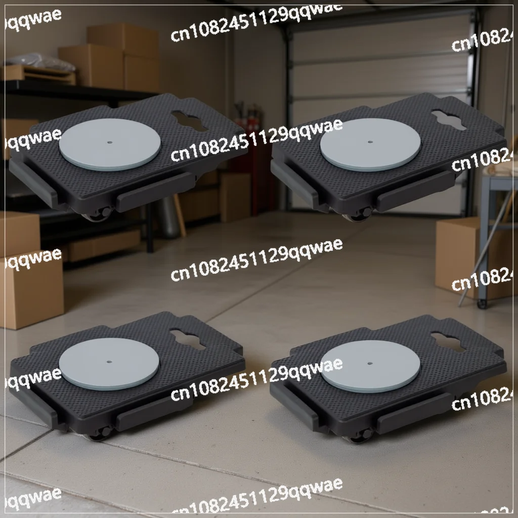 4-Pack Black Polypropylene Mobile Cart 8 Wheels 330.7 Lbs Load Bearing, Household Tool Set