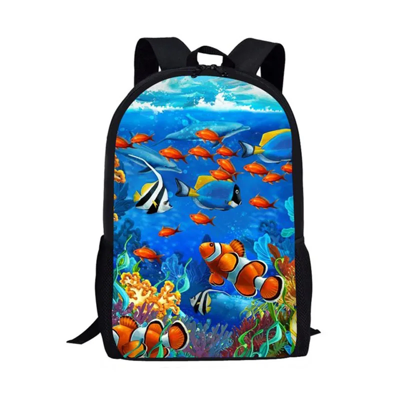 

Tropical Fish 3D Print Kids School Bag Bagpack with Side Pocket 16Inch Book Bags for Teen Boys Girls Backpack Student Rucksack