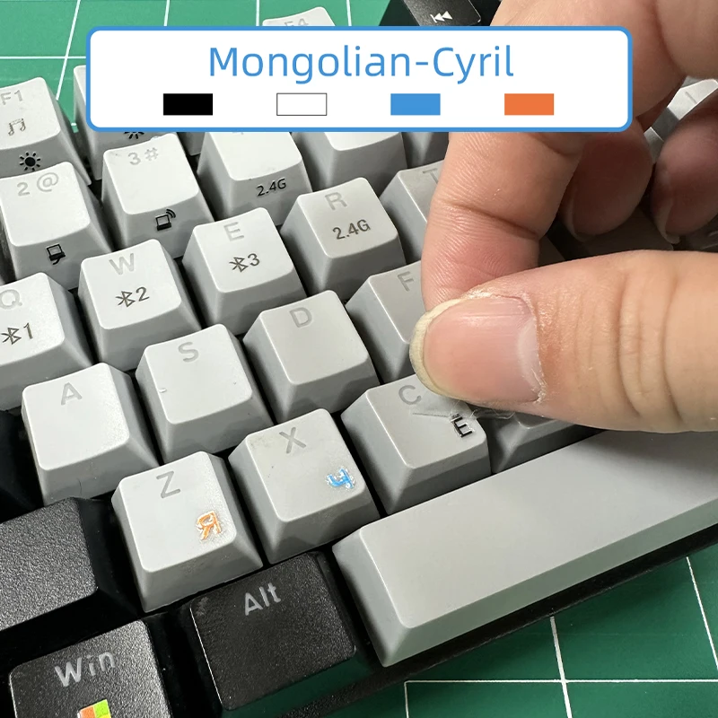 

[Mow Mongolian Silier] Keyboard Sticker Desktop Laptop Key Sticker Single Film Transparent Side Engraving Sticker