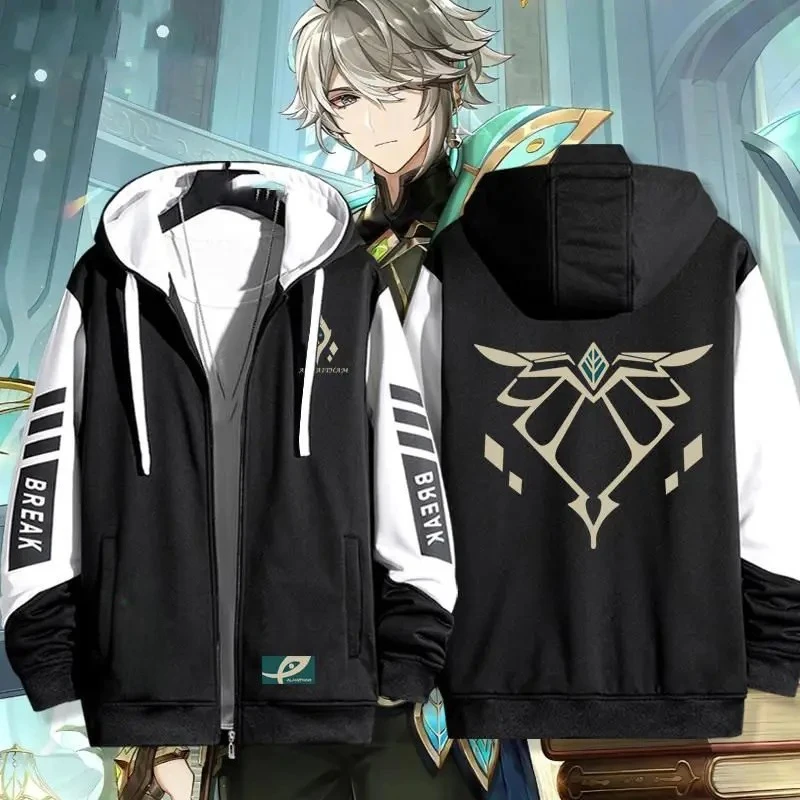 

Аниме Genshin Impact Alhaitham толстовка на молнии для женщин и мужчин толстовка с графическим рисунком уличная одежда в стиле хип-хоп косплей куртка на молнии с капюшоном