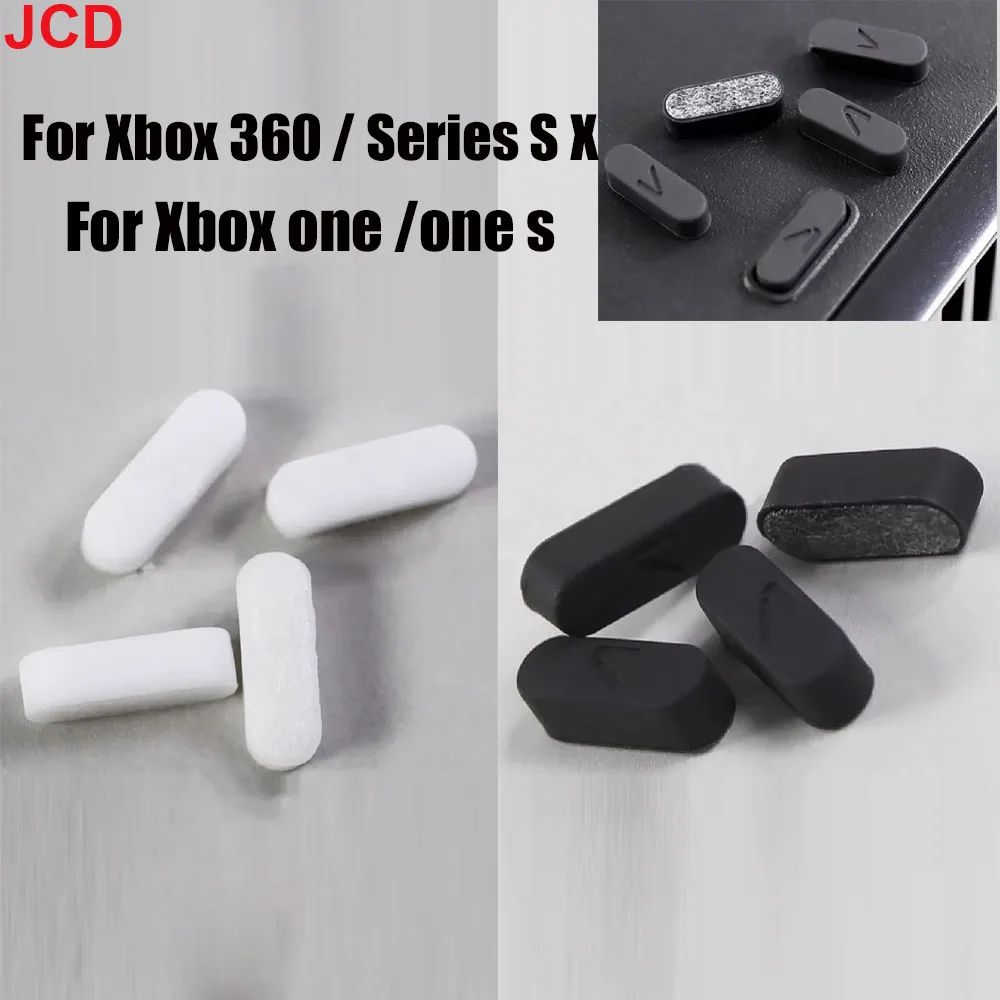 JCD 4 Pieces For Xbox 360 / Xbox One/one S / Series S X Consoles Rubber Feet Anti-slip Slim Housing Protective Cover Applicable