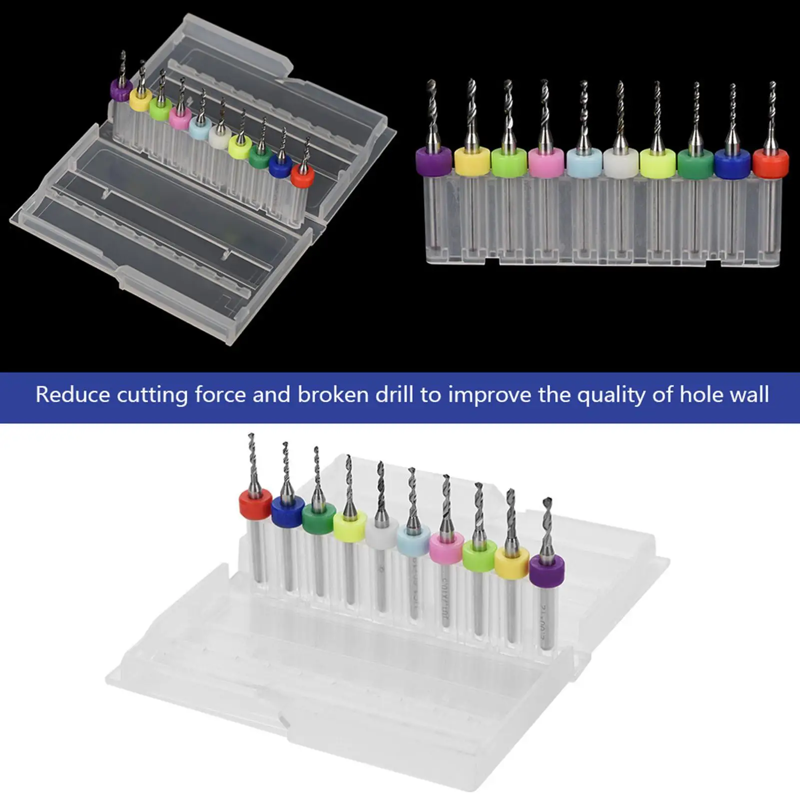 Mini Boor Set 10 stks Wolfraam Staal Carbide Micro Bits 03mm tot 12mm voor Printplaat Precisie boren
