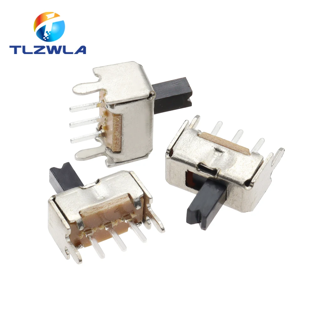 10PCS SS12D07 Mini Vertical Slide Switch 1P2T 3 Pin Toggle Switch SMD PCB DPDT Vertical Switch High Quality