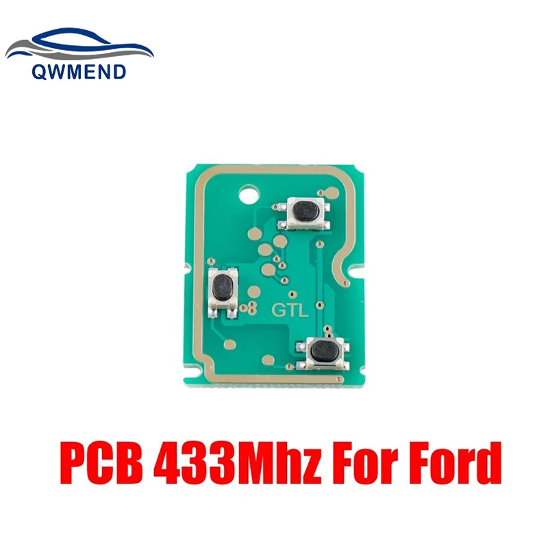 QWMEND Car key PCB For Ford 433Mhz For Ford Focus Fiesta Fusion C-Max For Mondeo Galaxy C-Max S-Max Remote Key Electronic Board