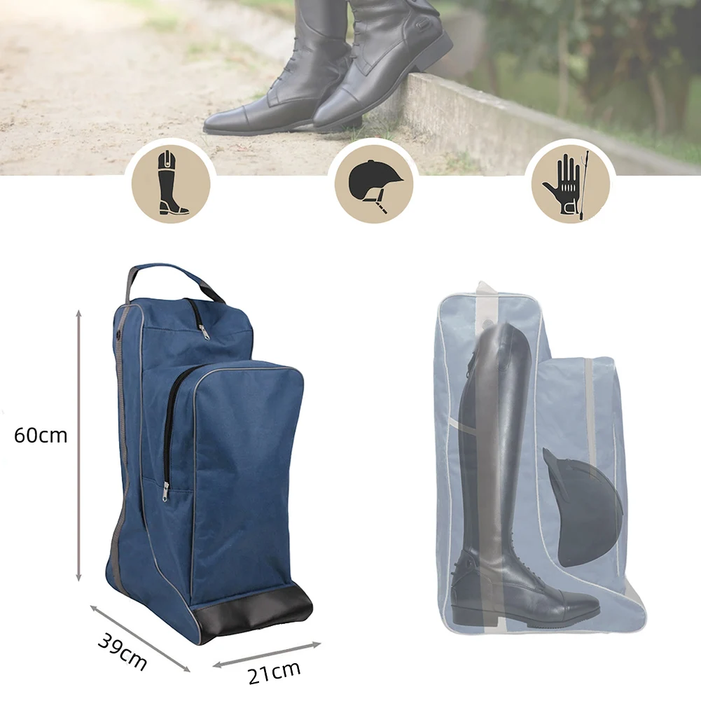 Borsa portaoggetti per stivali alti da equitazione Borsa per scarpe impermeabile in tessuto Oxford Borsa per attrezzatura equestre con protezione per pilota con manico