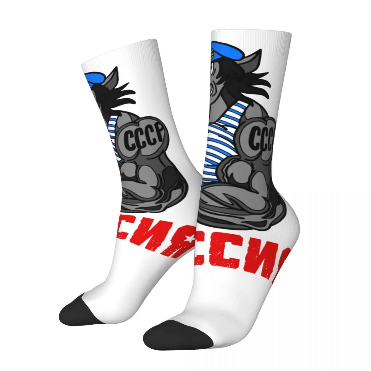 

Russian Paratrooper CCCP Wolf Nu Pogodi Socks Men Women Casual Socks Harajuku Spring Summer Autumn Winter Middle Tube Socks Gift