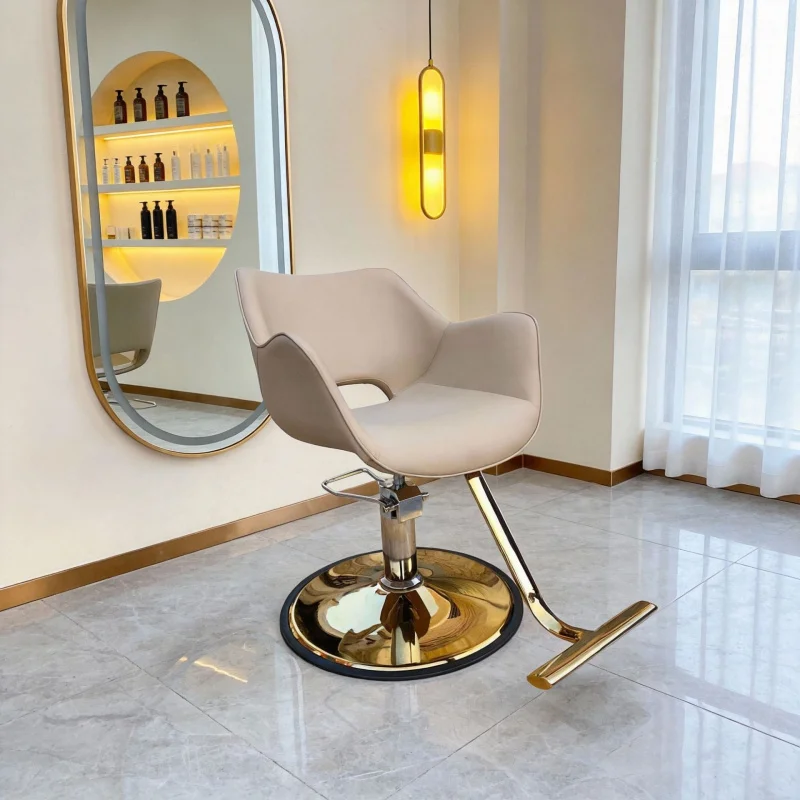 Trendy Salon Chair, Hair Salons, High-End Hairdressing, Perming, Dyeing, Adjustable Height, Stylish Ha