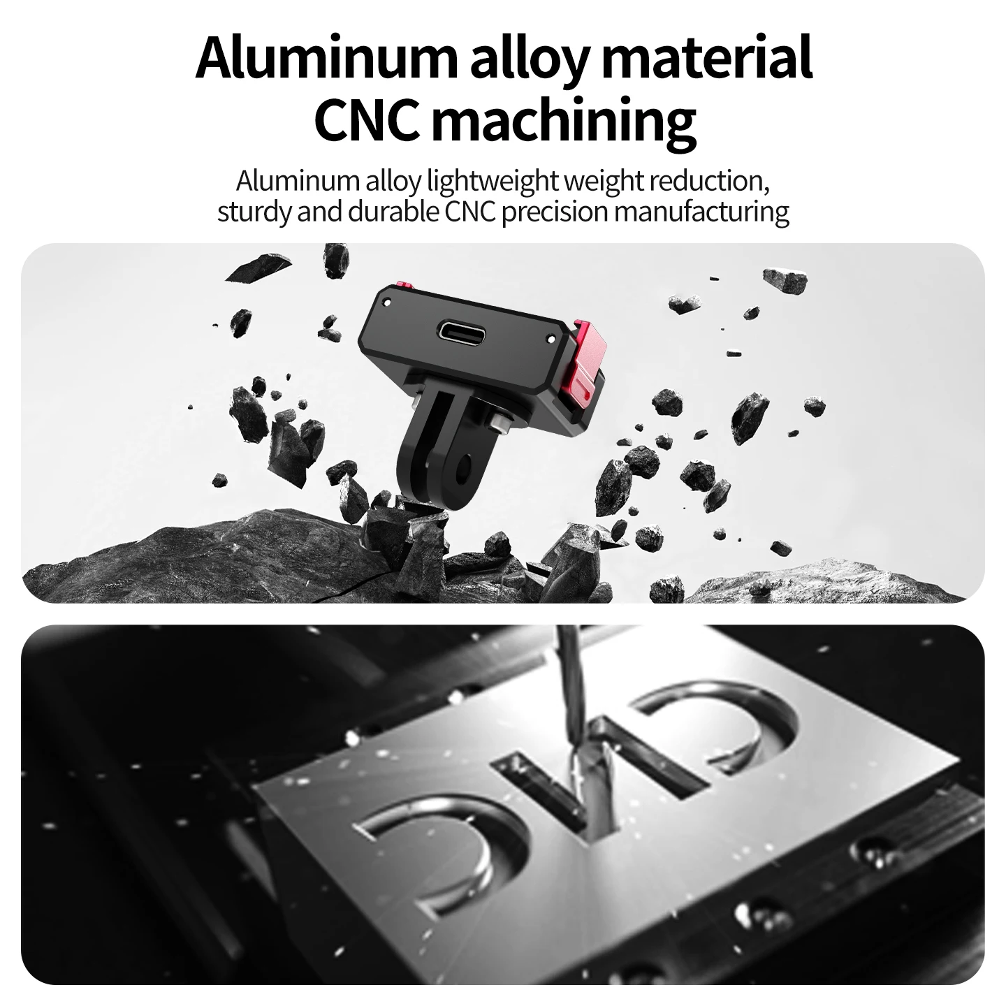 Langlebige Aluminium-Magnetische Schnellverschluss-Ladestation für DJI Osmo Nano Action-Kamera Magnet-Doppelbefestigung Kugelkopf Fahrradhalterung – Detail 11
