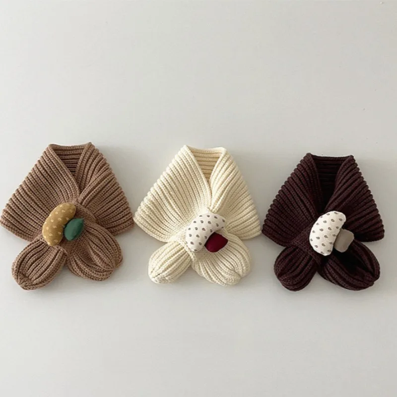 

Kids Scarf Autumn Winter Children's Knitting Muffler for 1-3Y Baby Bib Soft Winter Boys Girls Neckerchief Warm Collar Korean