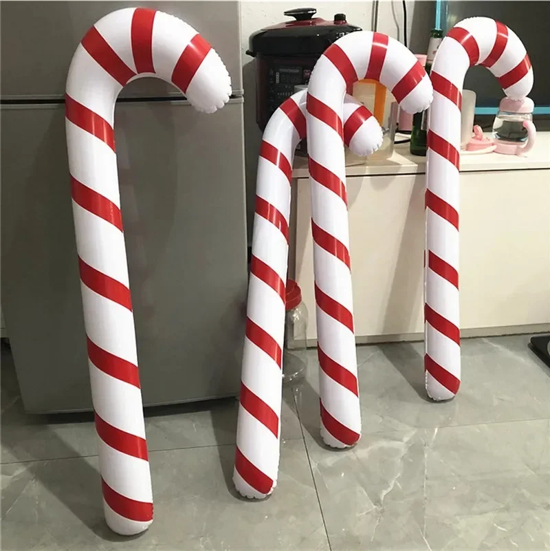 Bastoni di natale gonfiabili palloncino lecca-lecca decorazione di buon natale per la casa ornamenti di natale decorazioni per esterni regali