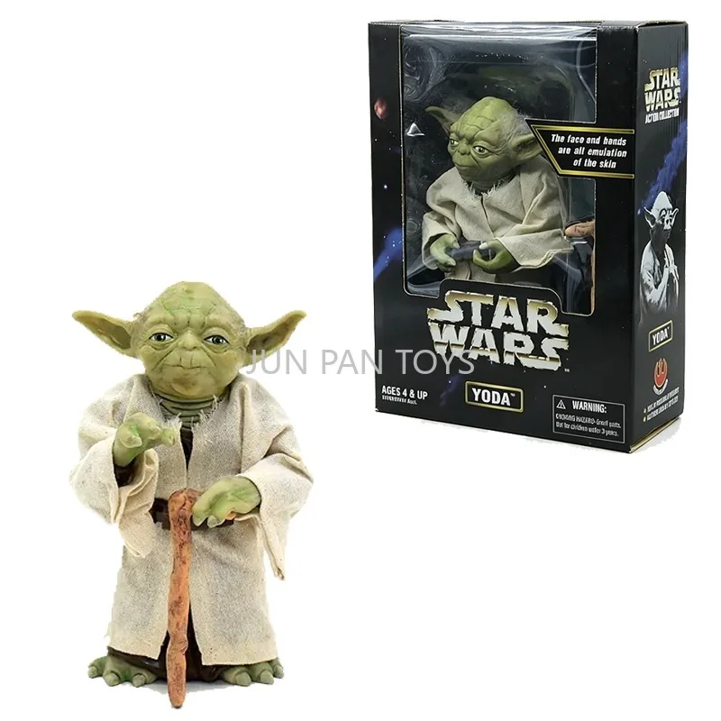 Figura de Vinilo Original de Star Wars, Poder de la Fuerza, Yoda, con Ropa de Tela, Colección Retro, Articulaciones Móviles, Muñeco de Juguete, Regalos