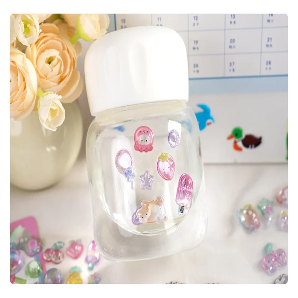 Funny Sweet Furit Ice Cream Pets Drop 3D Relief Sticker Scrapbooking Diy Diary Decor Journaling Stationery Kawaii Stickers