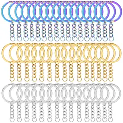5/10pcs Stainless Steel Key Chain Accessories Metal Blank Keyring Keychain Split Rings Handmade Materials Key Rings DIY Findings