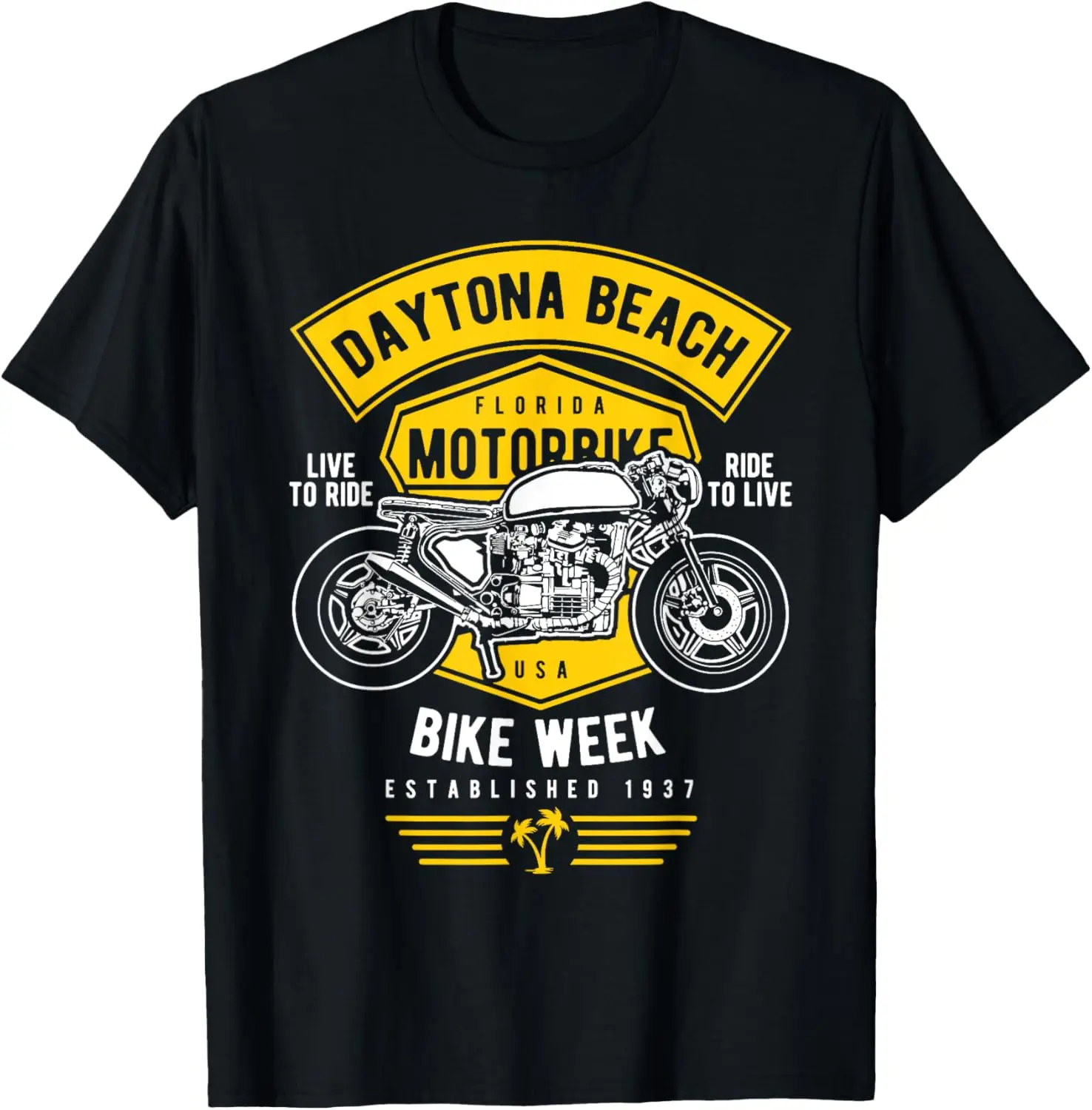 

Футболка Daytona Beach Bike Week в стиле ретро с мотоциклетным дизайном