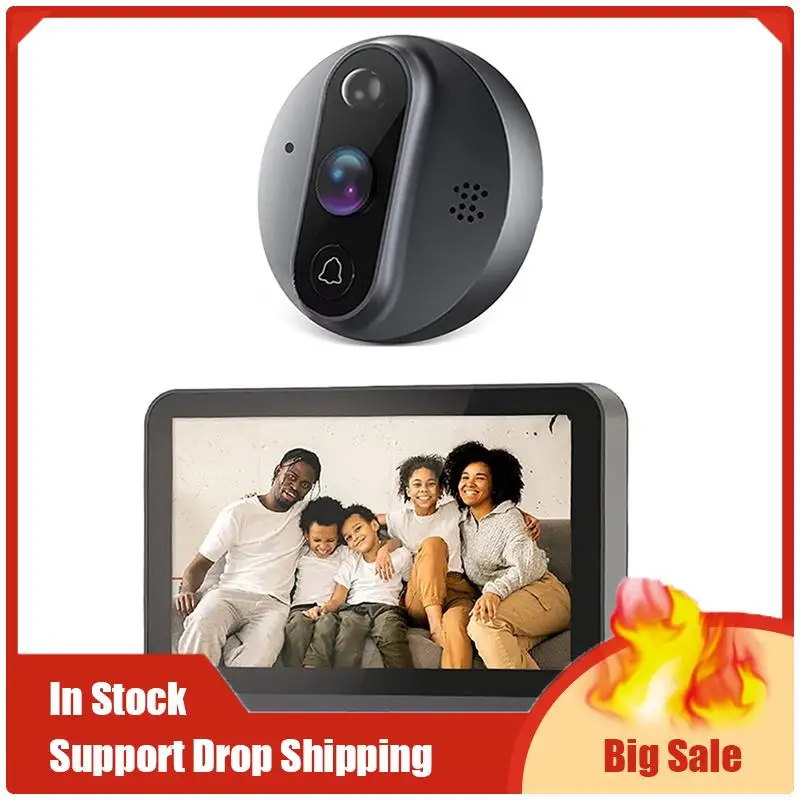 Лучшие предложения Smart Tuya 1080P Wi-Fi дверной звонок глазок камера пластиковый 5000 мАч аудио умный дверной звонок для Alexa Google