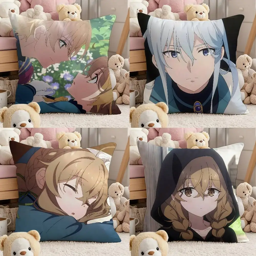 

Anime S-Silent W-Witch Pillow Case Comfort Sofa Bed Silky Elegant Invisible Zipper Custom Decorative Cushion Cover