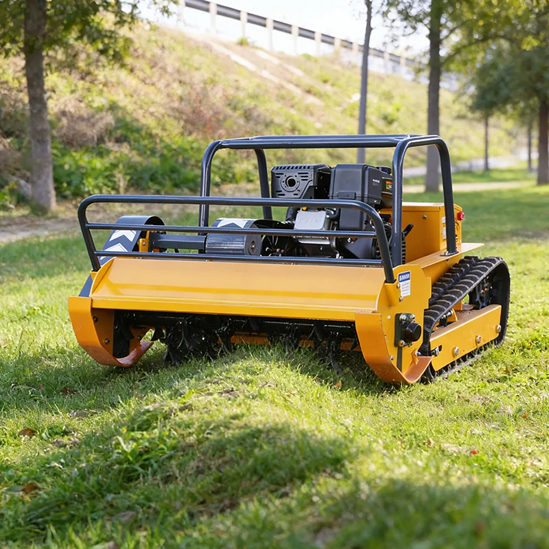 

Customized 800-1200mm electric remote-controlled tracked lawn mower with excellent grip and self-propelled design