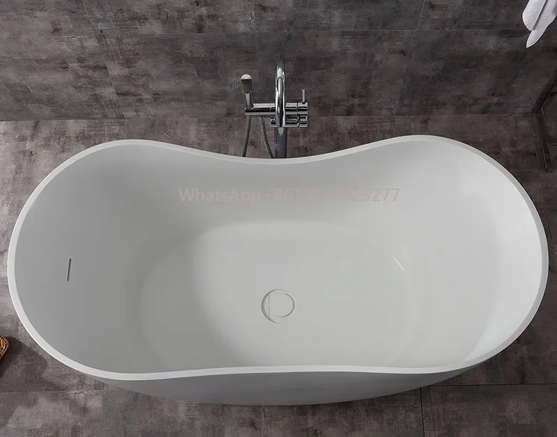 slipper freestanding solid surface bathtub for adults Bathtub manufacturer 65 Inch artificial stone double