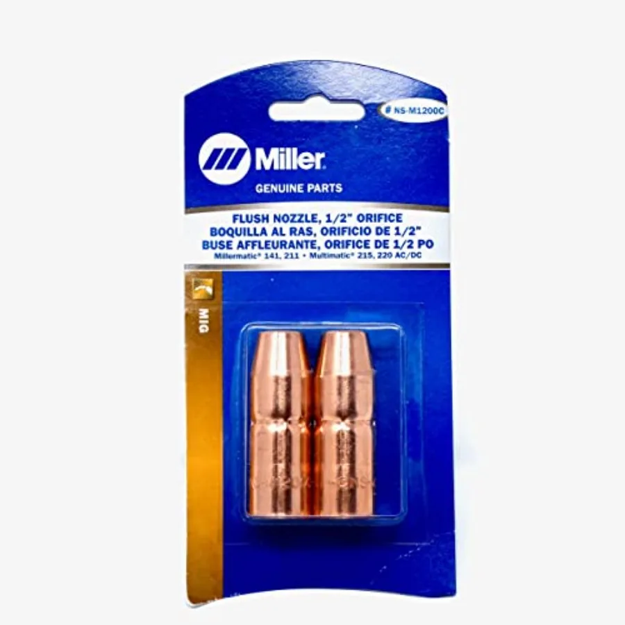 

Miller Flush Nozzle 1/2" Orifice part no. NS-M1200C 2 per pack .